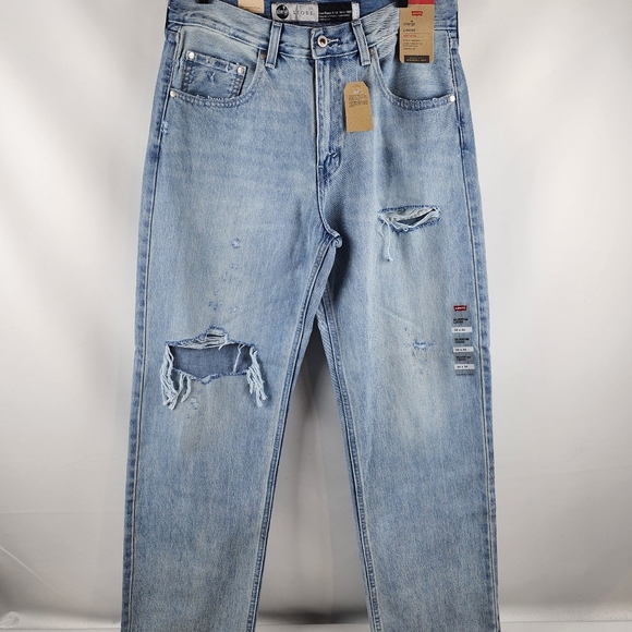 Levi's Silvertab Loose Fit Distressed Light Blue Jeans Mens Size 32x32 NWT